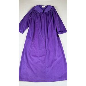 NEW Ashley Ames‎ Robe Housecoat Womens XXL Purple Vintage Zip Front Fleece Retro
